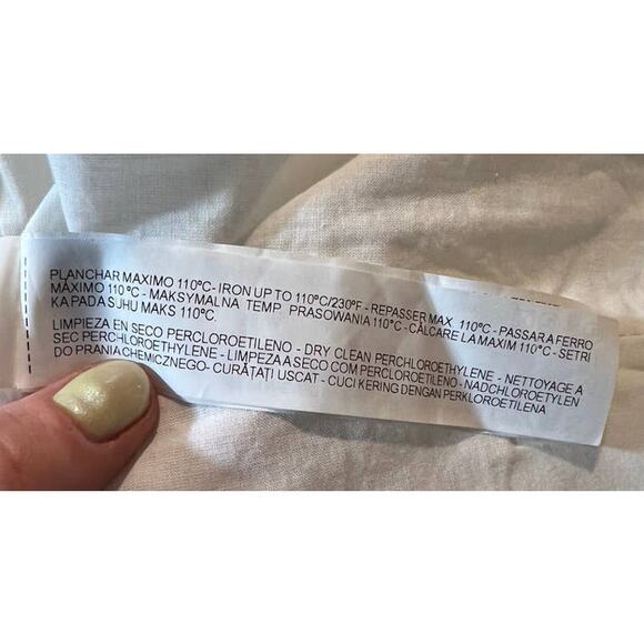 ZARA Basic Collection SZ S White Embossed Jacket Black Belt Chic Minimalist - Picture 11 of 14